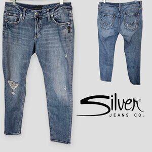 Silver Jeans Boyfriend Western Glove Works Denim  Womens Jeans 30 X 27